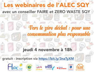 Lire la suite à propos de l’article Vers le zéro déchet : pour une consommation plus responsable – webinaire jeudi 4 novembre à 18h