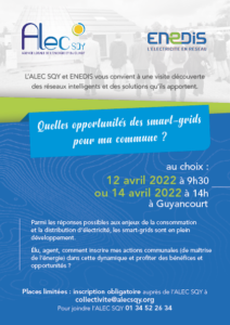 Lire la suite à propos de l’article A destination des élus et agents des collectivités : visite découverte smart-grids à Guyancourt 12 et 14 avril