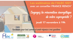 Lire la suite à propos de l’article Webinaire Engagez la rénovation énergétique de votre copropriété – 17 novembre à 19h