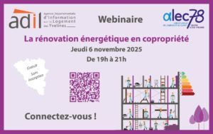 Lire la suite à propos de l’article La rénovation énergétique en copropriété – 6 novembre à 19h – en ligne